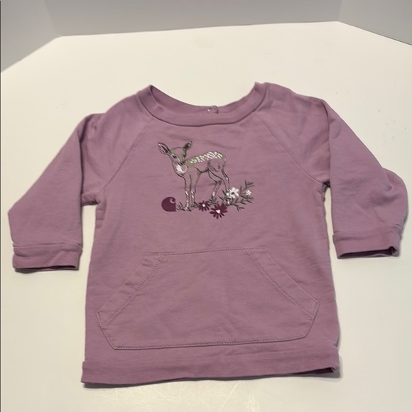 Lavender Graphic Crewneck sweatshirt with Ribbed Cuffs - Picture 1 of 5